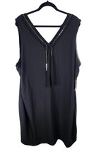 Simply Vera Vera Wang Simply Nior Ruffle Shift Dress Size 2X Black Sleeveless