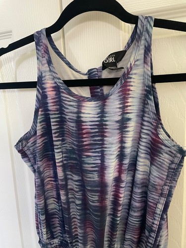 Athleta Girl On the Go Romper Short Shoreline Enchanted Blue Purple Medium 8 10 - Picture 2 of 6