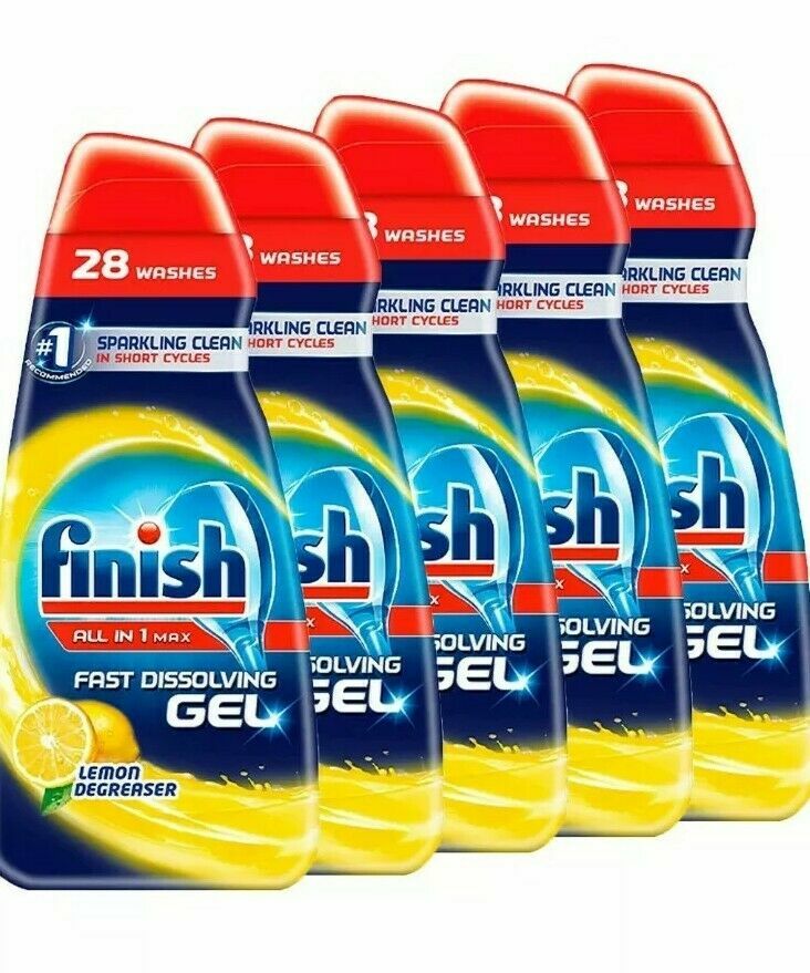 Finish Dishwasher Fast Dissolving Gel, All in 1 Max Lemon, 700 ml Pack of 5 eBay