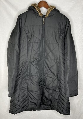 Centigrade Outerwear Puffer Coat Black Long Sleeve Hooded Women s Size M