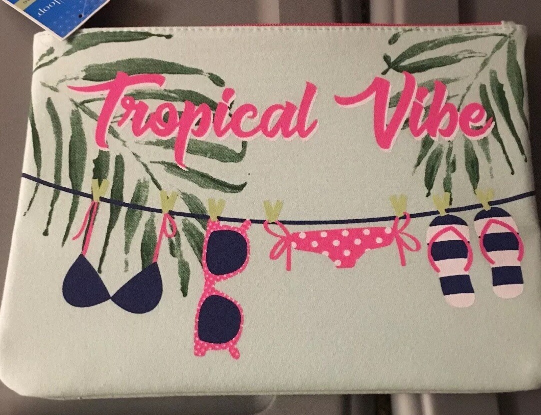 Swimsuit Bag Wristlet Wet Dry Storage 11x8 Canvas Zip Top Pool Beach Lake Kayak-image