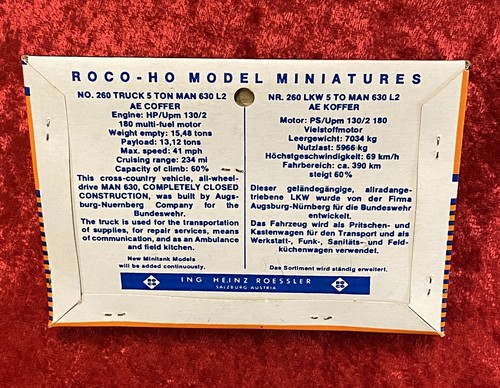 NEW Vtg Roco MINITANKS 1/87 HO 260 German 5 ton Radio Truck - Picture 2 of 3