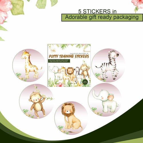 Töpfchen Training Toilette Farbwechsel Dschungel Tier Kleinkind Aufkleber I 5er Pack - Bild 4 von 7