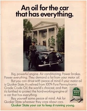 Print Ad Quaker State Oil 1971 Rolls Royce Full Page Large Magazine 10.5"x13.5"
