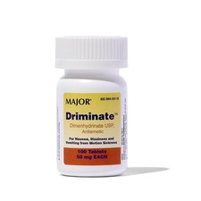 MAJOR Driminate - Dimenhydrinate 50mg Motion Sickness Tablets - Anti-Nausea M...