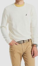  79 Nautica Men's White Sustainably Crafted Crew-Neck Pullover Sweater Size XXL