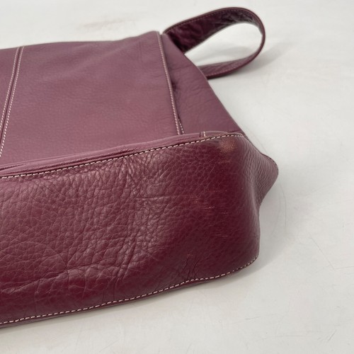 Levenger Shoulder Bag L/M Maroon Burgundy Fold Over Purse Saddle 15x12 genuine - Picture 17 of 20