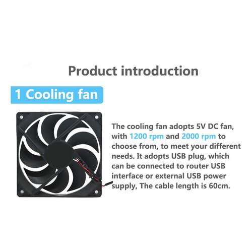 12cm 5V USB Power Supply TV Set-Top Box Router Radiator Cooler Air Cooling Fan - Photo 7/11