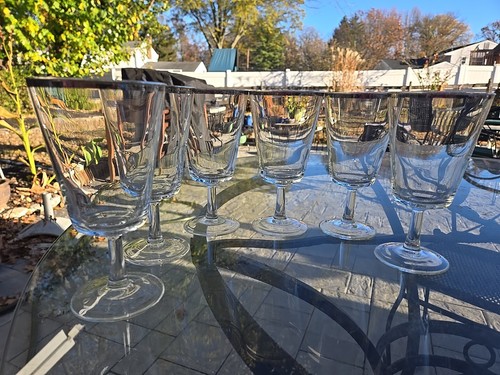 Cristal D'Arques Parisienne Water Wine Silver Rim France Mid-Century Modern 6pcs - Picture 5 of 19