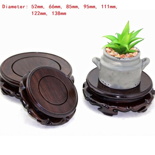 Vintage Chinese Wooden Pedestal Display Stand Carving Round Base Buddhist Decor - Bild 1 von 16