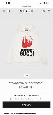 希少 GUCCI ミケーレ期 20SS ストロベリー 苺 フーディー パーカー Gucci Strawberry Gucci Oversized Cotton Sweatshirt Hoodie Size: M
