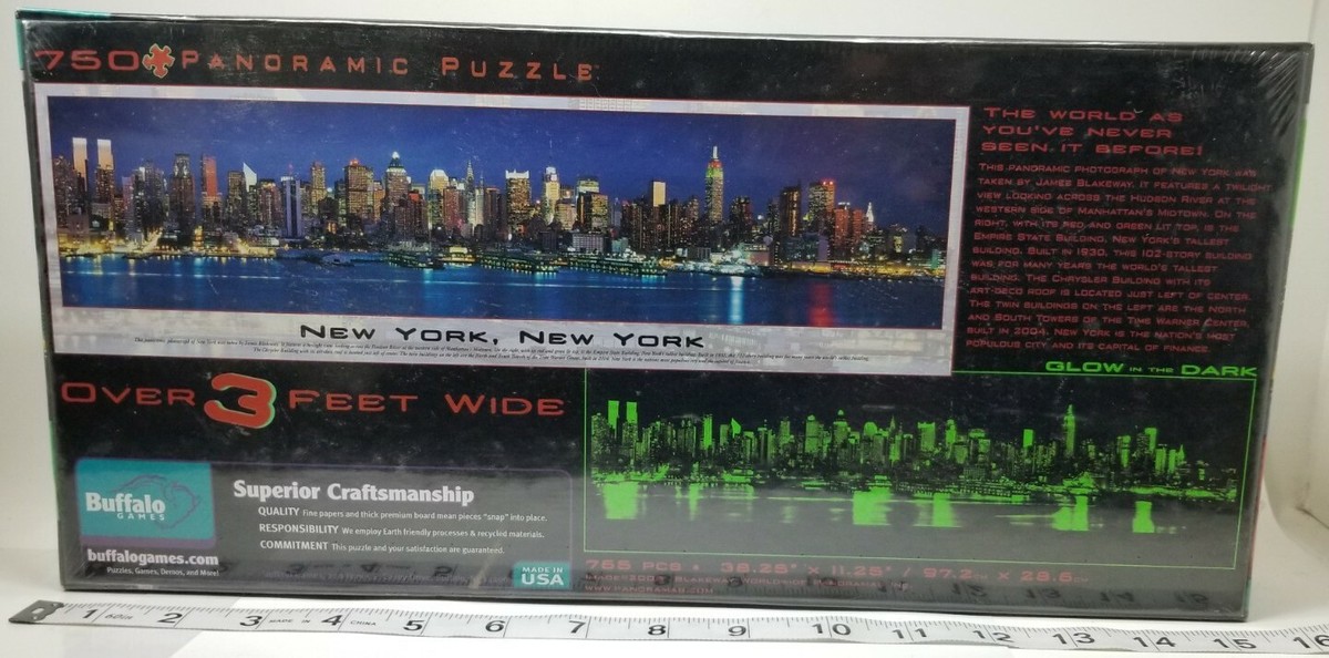 Buffalo Games Panoramic Jigsaw Puzzle NEW YORK CITY Glow in
