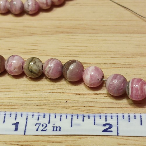 Natural Swirling Pink Rhodochrosite 17.75" Strand , 207.8 Carats - Picture 22 of 24