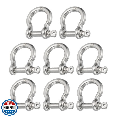 PATIKIL Screw Pin Shackle 3.9mm 1/8" 220lb, 8Pcs 316 Stainless Steel Forged B