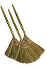 Vietnamese Soft Fan (Straw) Broom – 40 Inch Traditional Handcrafted - 3 Brooms