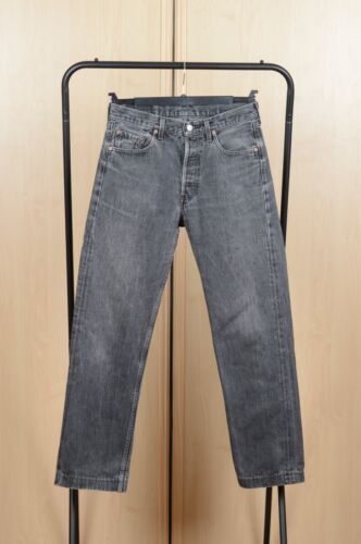 Vintage Levis 501 Grey Distressed Denim Jeans Pants Size 31 - Afbeelding 1 van 11