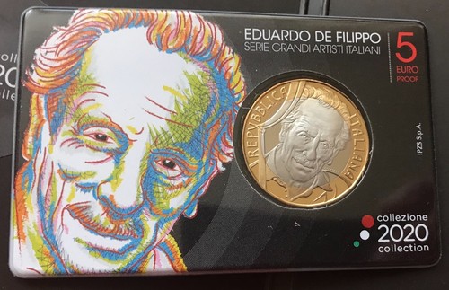 Italy 5 euro 2020 "Eduardo De Filippo" BiMetallic PROOF - Picture 3 of 3