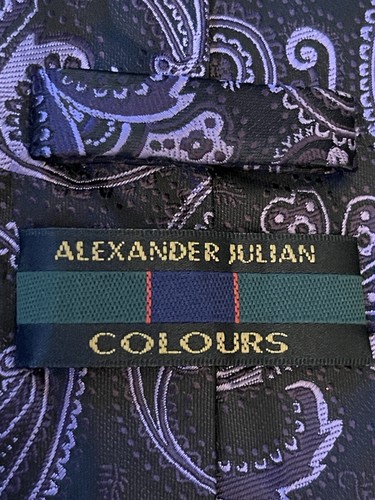 Alexander Julian Colours Purple Black Hand Made 100% Polyester Made In China - Picture 8 of 9