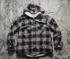 Boston Trader Flannel Lined Hooded Jacket Women's Size Large Plaid
