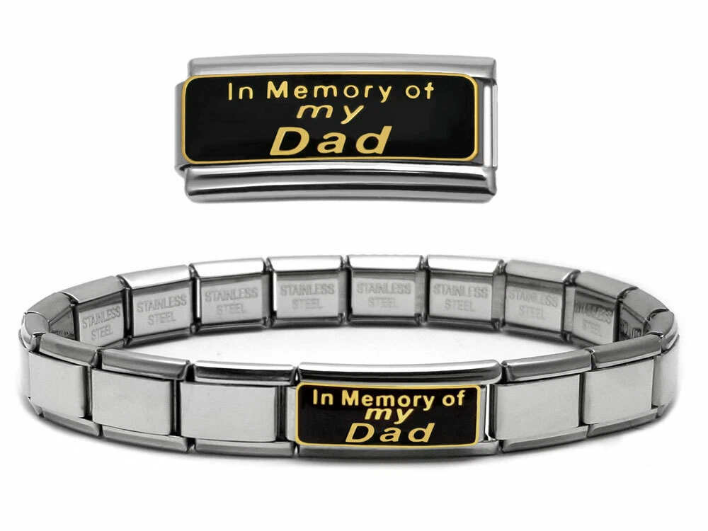 In Memory Of My Dad Charm Link for Italian Charm Bracelets