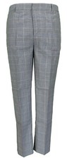 Mens 60s Vintage Retro Mod Checked Prince of Wales Tartan Skinny Fit Trousers