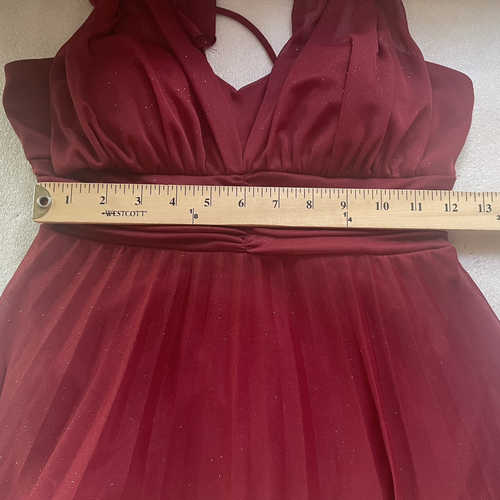 Vintage 90s Speechless Dress Junior Medium Red Babydoll Halter Fairycore Whimsy - Picture 12 of 14