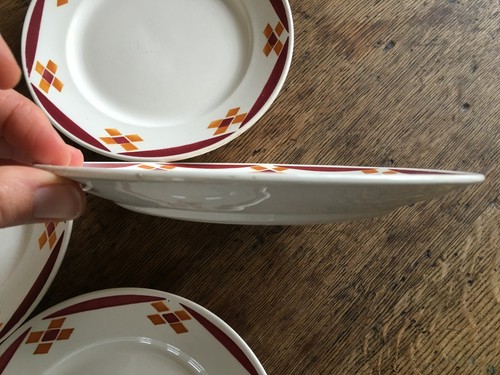 Faïence de Badonviller, modèle Pornichet, 12 assiettes plates - Picture 10 of 12