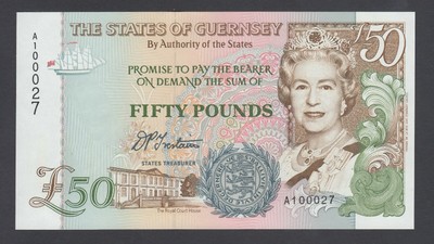 1996 QEII P-56 ND 5 pounds UNC 56c Guernsey