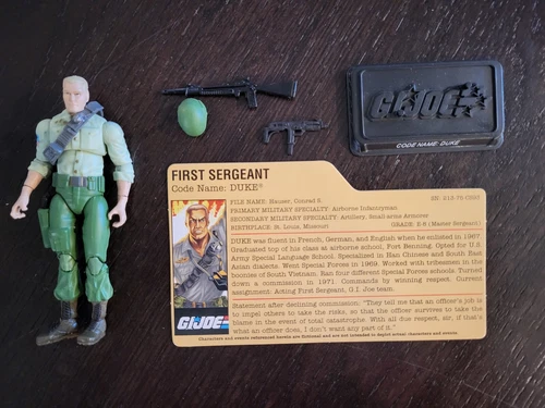 Duke V25 Senior Ranking Anniversary G.I. JOE COBRA 25th Loose COMPLETE