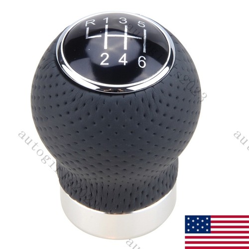 1x 6 Speed Black Shift Knob Gear Stick Shifter Leather For Ford Ranger F150 F250