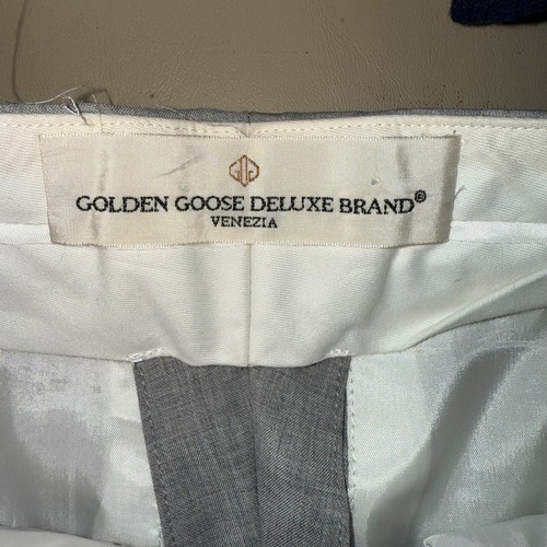 Pantalón Golden Goose Deluxe Marca Venezia Inserto de Encaje con Flecos - Gris/Marfil S - Imagen 7 de 9