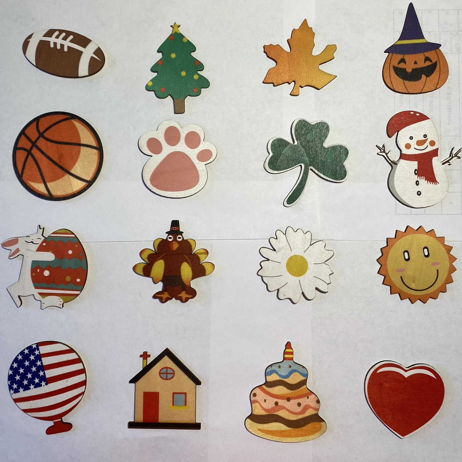 16pcs Interchangeable Seasonal Welcome Sign Front Door Decor Rustic Wood Wreath