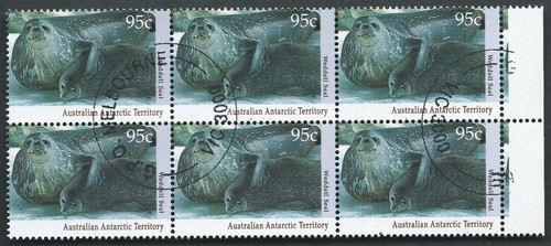 1992 AAT Australian Antarctic Territory Wildlife 95c Weddell Seal Block 6 CTO - 第 1/1 張圖片