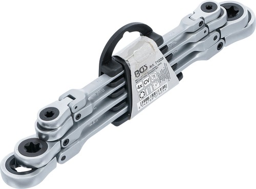 Doppel-Ratschen-Ringschlüssel-Satz  abwinkelbar  mit E-Profil Ringköpfen SW  - Picture 6 of 7