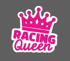 Racing Queen Sticker Pink Crown Waterproof