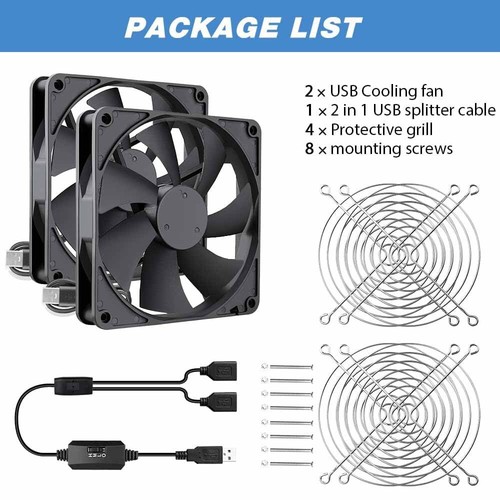 Doppel 140mm USB Lüfter PC Ventilator Einstellbare Gehäuselüfter Ventilator Fan - Afbeelding 11 van 12