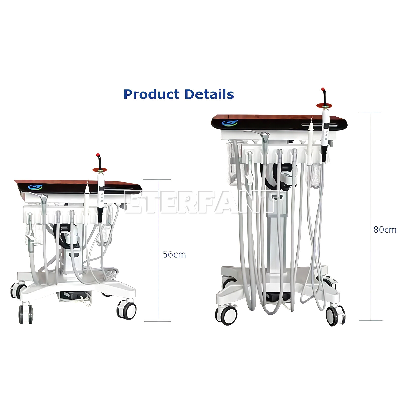 Dental Mobile Delivery Cart Treatment Unit 4H/Unit Air Turbine w/Weak Suction 4H
