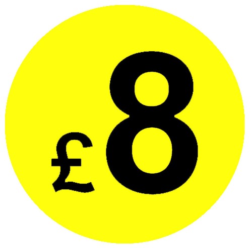 20mm Black & Yellow Price Point Stickers / Sticky Swing Tag Labels £1 £2 £3 £5 - Picture 45 of 49