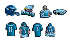 Shoe Charms- PHILADELPHIA FOOTBALLset of 8 with jerseys and Mascot New