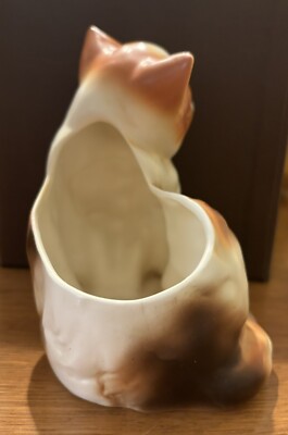 Vintage Napco 6718 Calico kitty cat planter decor kitsch