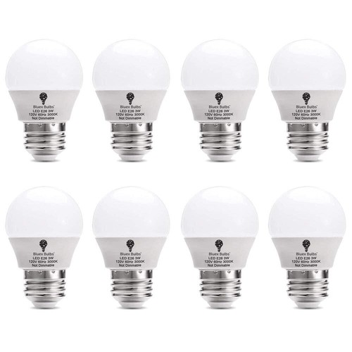 	8-Pack BlueX 3W LED Light Bulbs - 25W Equivalent G14 Warm White	 - Picture 1 of 6