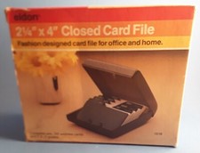 Vintage Eldon Closed Card File, Putty - Mid Century Modern - (NOS) New Old Stock