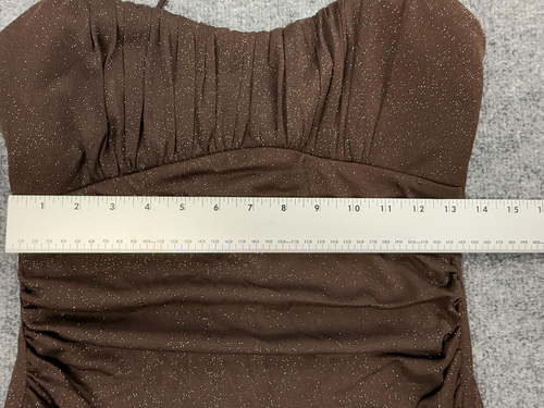 Vintage Ruby Rox Formal Midi Dress Brown Glitter Large Y2K Fairy Whimsy Hi Low - Picture 10 of 13