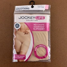 Jockey Life Women's Large Nude Non Compression Smoothing No Chaffe Slipshort NWT