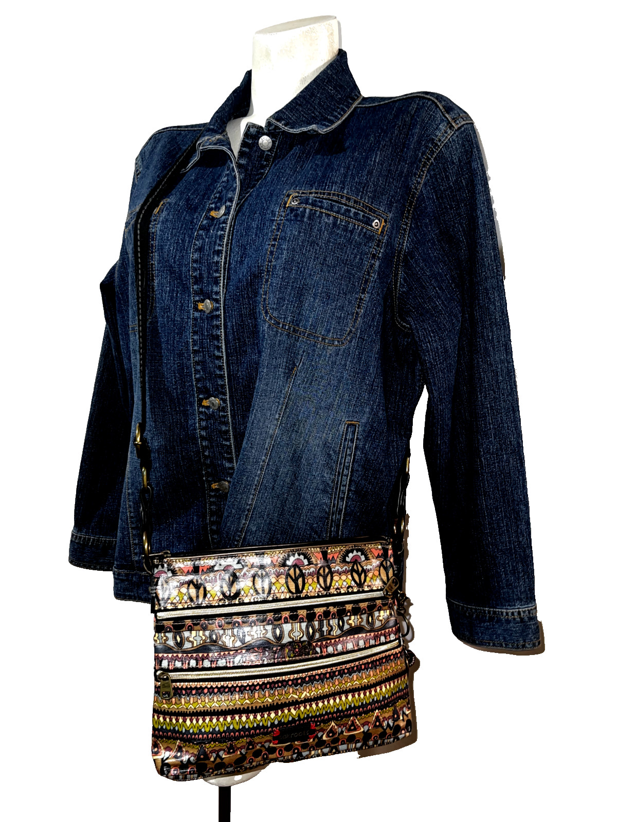 SAKROOTS Purse Basic Double Zip Pocket Peace Dese… - image 1