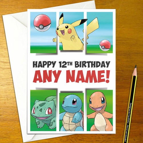 Biglietto Di Auguri Di Compleanno Pikachu - Biglietto Di Auguri Di Compleanno Pokémon - Biglietto Di Auguri Digitale - Scarica E Stampa - Biglietto Personalizzato - Buon Compleanno - Italia - Foto 2