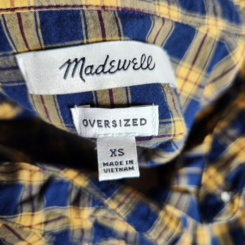 Madewell The Signature Poplin Crop Shirt Plaid Women's Size XS - Picture 7 of 10