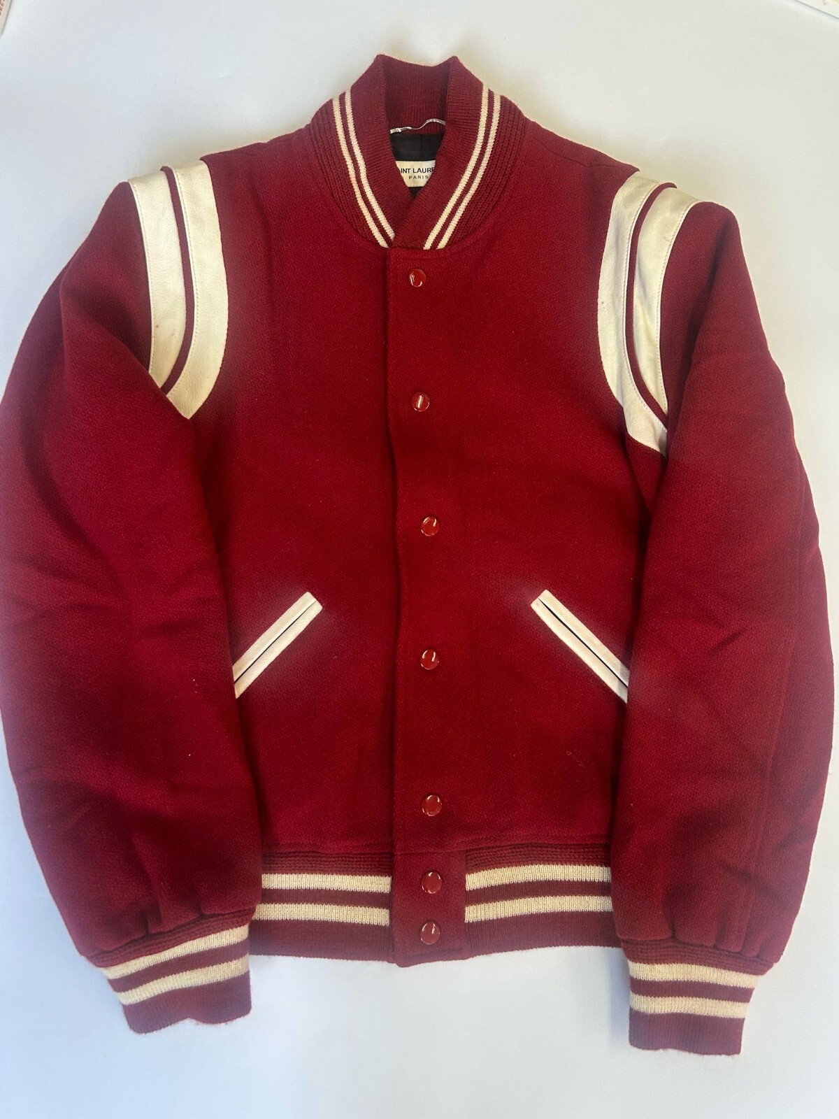 Saint Laurent orsacchiotto di lana rosso e bianco