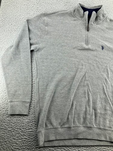 US Polo Assn Sweatshirt Mens Extra Large Tall XLT Gray Quarter Zip Pullover - Picture 10 of 17