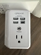 QINLIANF Wall Charger Surge Protector 5 Outlet Extender with 4 USB Charging Port